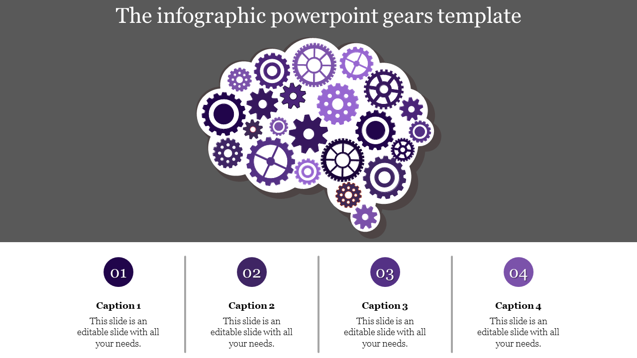 Editable Gears PowerPoint Template and Google slides Theme